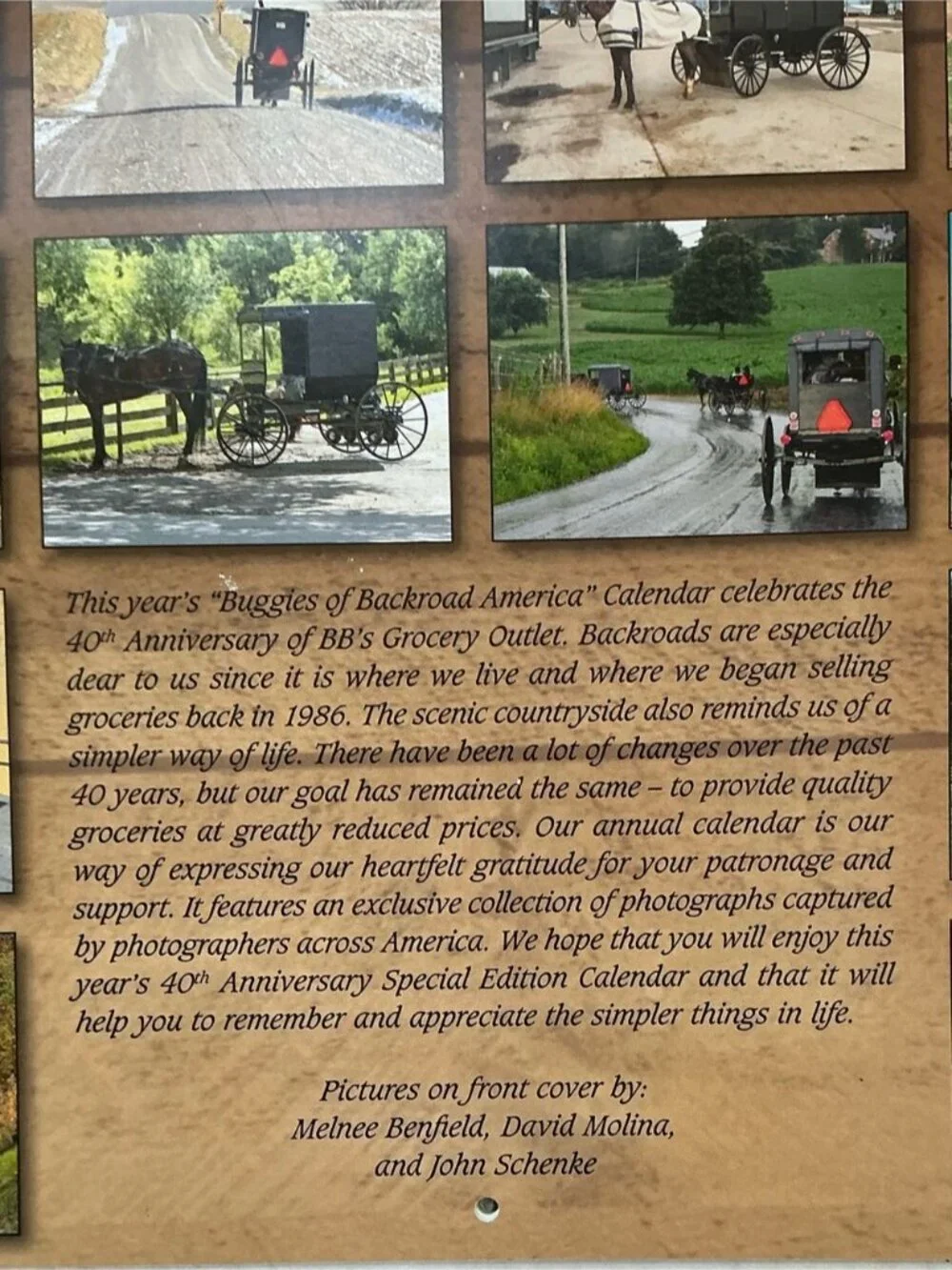 Amish Buggies of Backroad America 2026 Wall Calendar Scenic Pennsylvania NEW